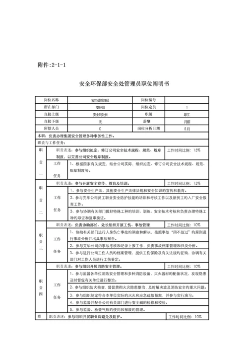 环安部岗位基本职责专项说明书.docx