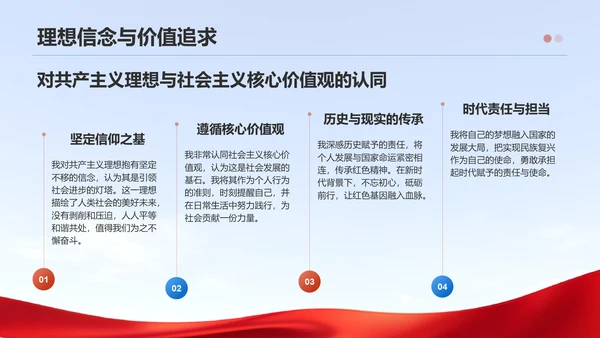 红色党政风入团申请答辩PPT模板