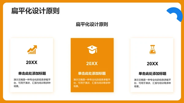 橙色扁平风学术汇报PPT模板