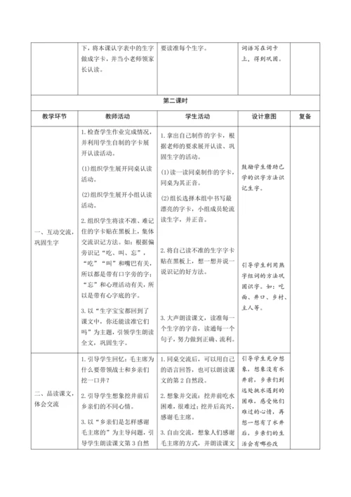 1《吃水不忘挖井人》新课标核心素养教案