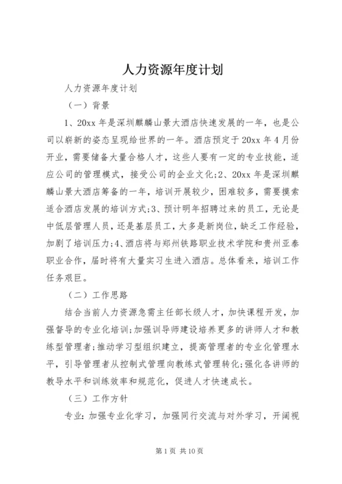 人力资源年度计划.docx