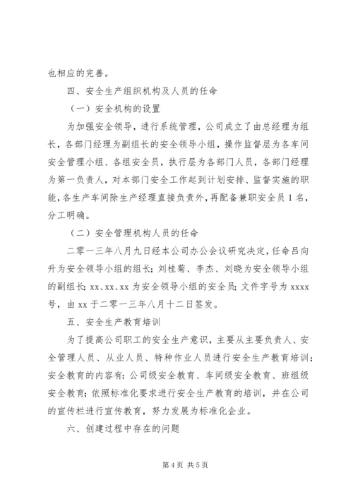 安全标准化实施情况汇报.docx