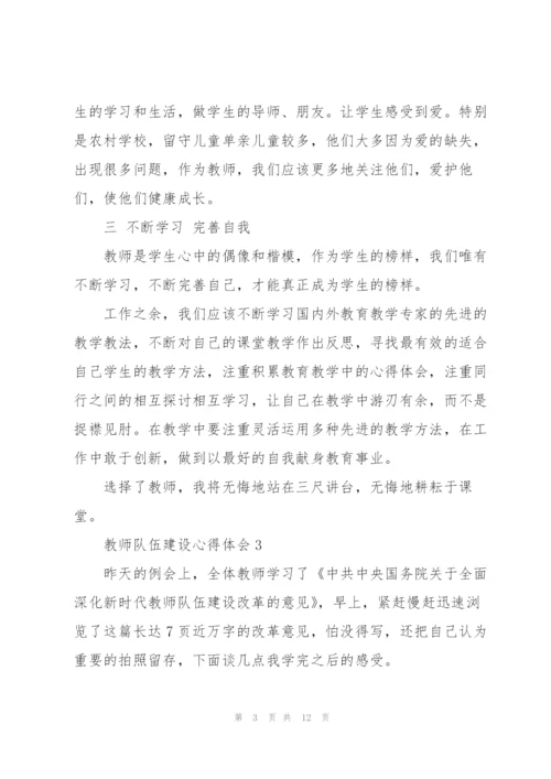 教师队伍建设心得体会5篇.docx