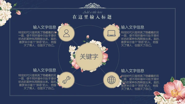 文艺韩范唯美花卉女性工作汇报通用PPT模板