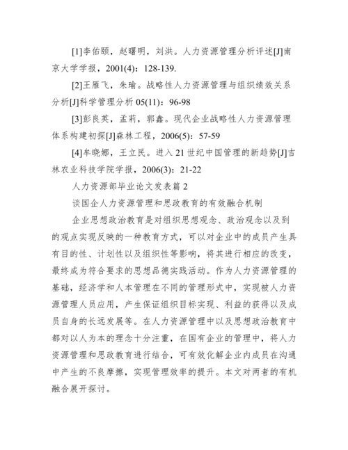 [人力资源部毕业论文发表]毕业论文可以发表吗.docx