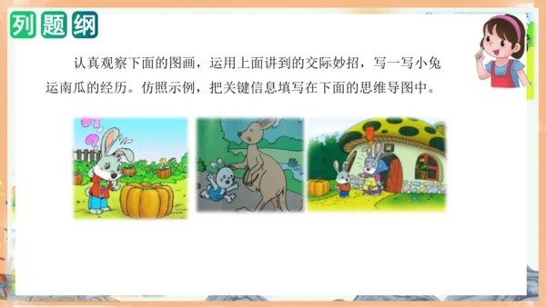统编版语文一年级上册课文4 第八单元写话：小兔运南瓜（教学课件）