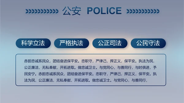 蓝色公安年终工作总结新年计划PPT