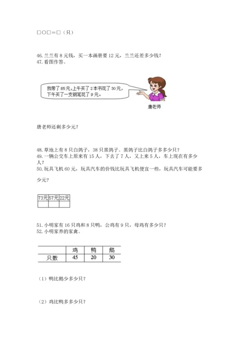 一年级下册数学解决问题100道精品【基础题】.docx