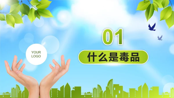 绿色远离毒品珍爱生命PPT模板