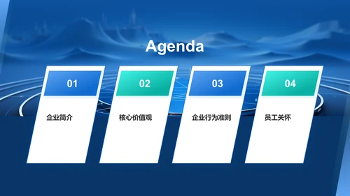 蓝色商务风IT互联网公司企业文化宣传PPT模板