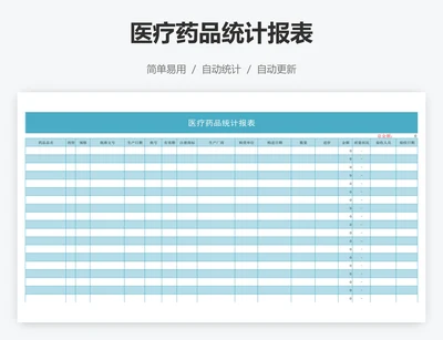 医疗药品统计报表