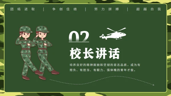 迷彩风军训动员大会通用PPT模板