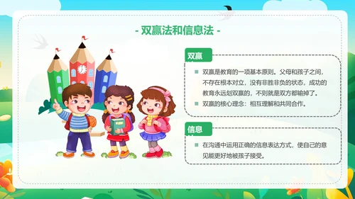 有效亲子沟通幸福家庭春天里的一家人PPT模板