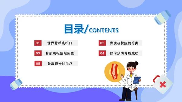 骨折世界骨质疏松日ppt课件模板
