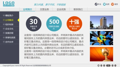 网页式公司介绍产品展示PPT模板