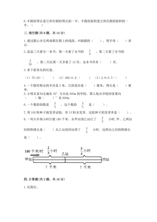 小学六年级上册数学期末测试卷含答案【轻巧夺冠】.docx
