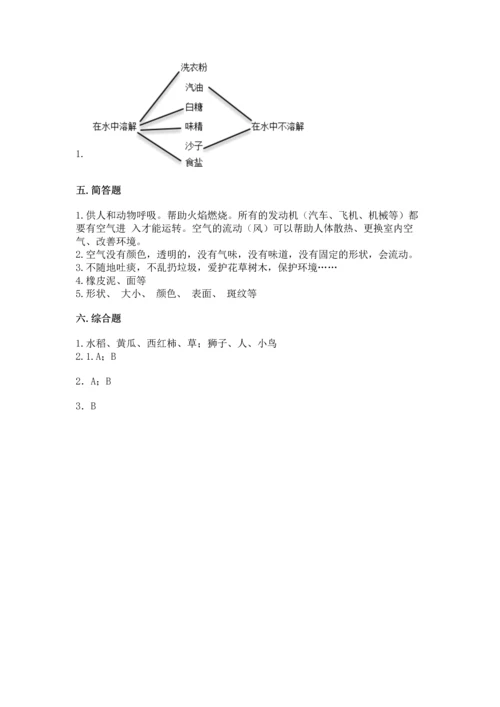 苏教版一年级下册科学期末测试卷（完整版）word版.docx