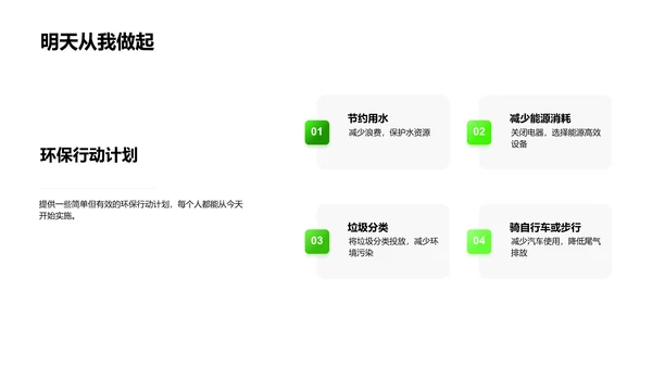 环保行动社区实践PPT模板