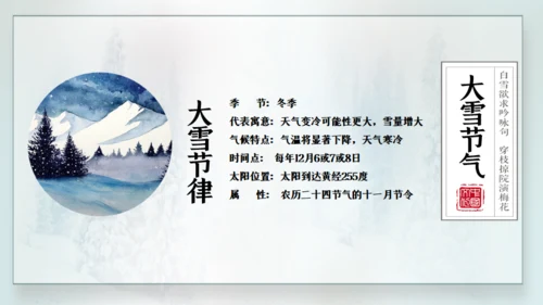 寒时大雪时节通用PPT模板