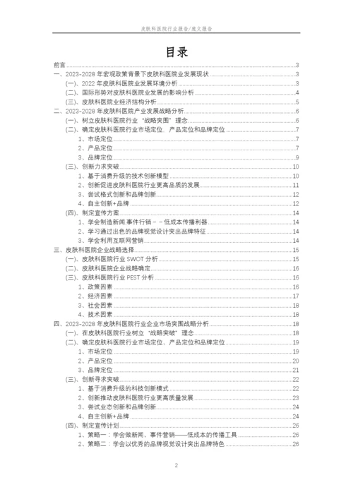 2023年皮肤科医院行业市场突围建议及需求分析报告.docx