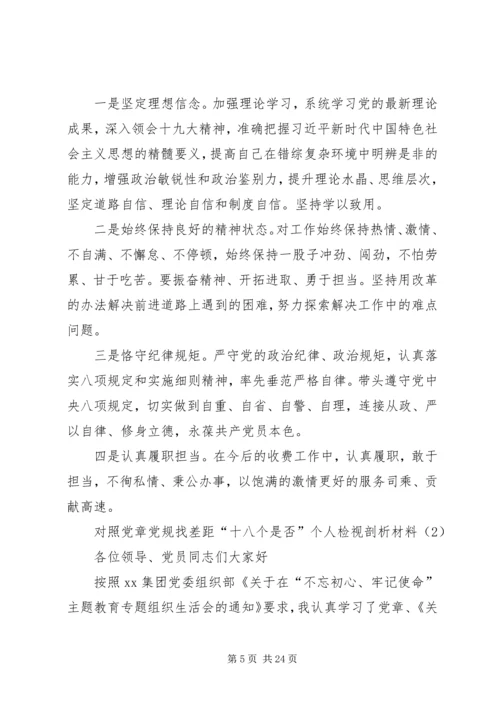 对照党章党规找差距“十八个是否”专题会议检视检查个人剖析材料 (5).docx