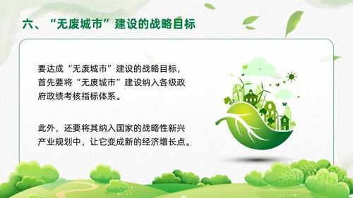 简约插画环保从无废城市走向无废社会课件PPT