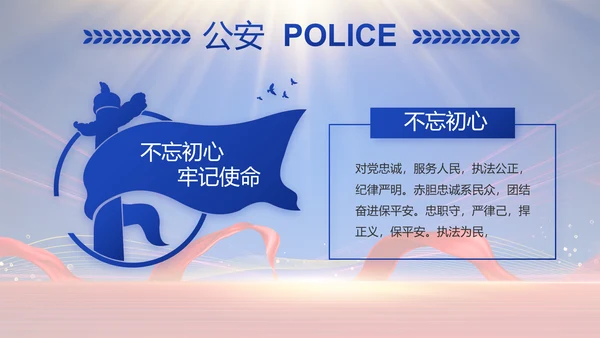 蓝色大气公安民警年终述职报告动态PPT模板