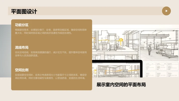 橙色简约风室内建筑设计方案PPT模板