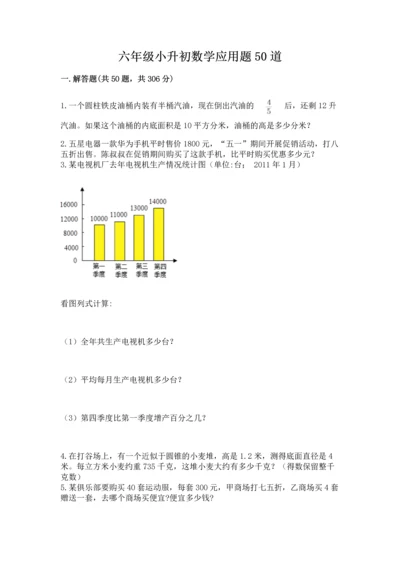 六年级小升初数学应用题50道及答案【名校卷】.docx