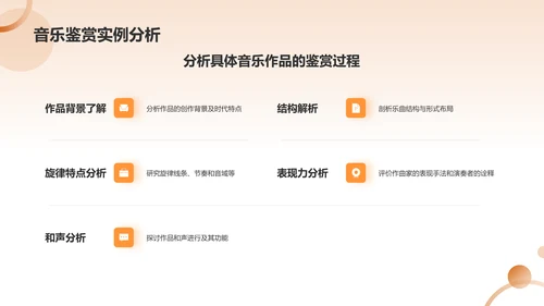 橙色商务音乐鉴赏PPT模板