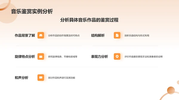 橙色商务音乐鉴赏PPT模板