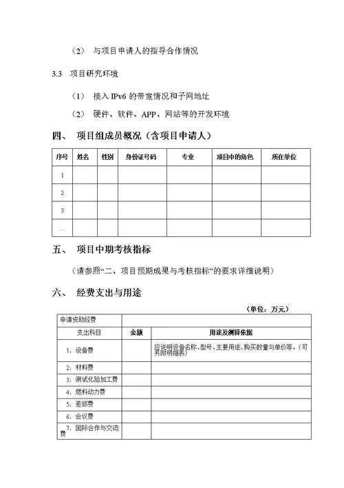 受理赛尔网络下一代互联网技术创新项目申请书