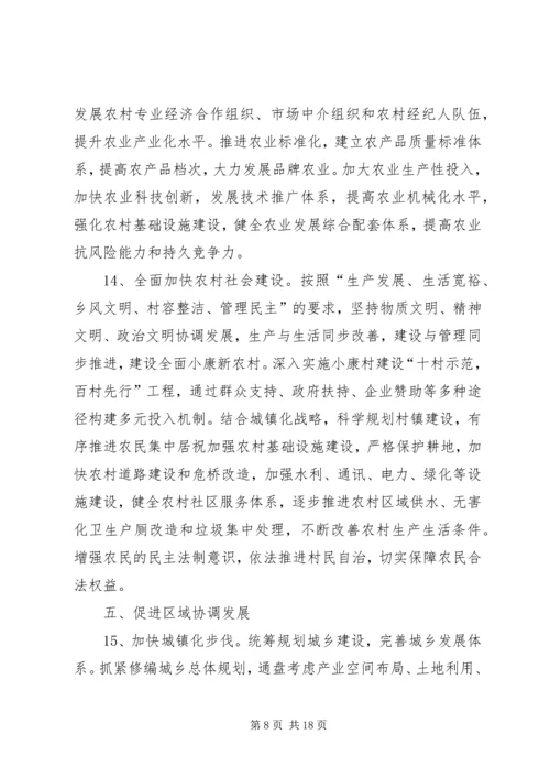 市委关于制定国民经济和社会发展第十一个五年规划的建议 (6).docx