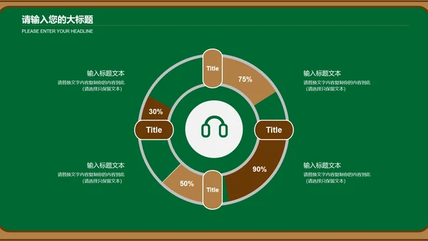 绿色卡通黑板风儿童插画教育教学课件PPT模板