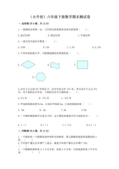 （小升初）六年级下册数学期末测试卷及完整答案（网校专用）.docx