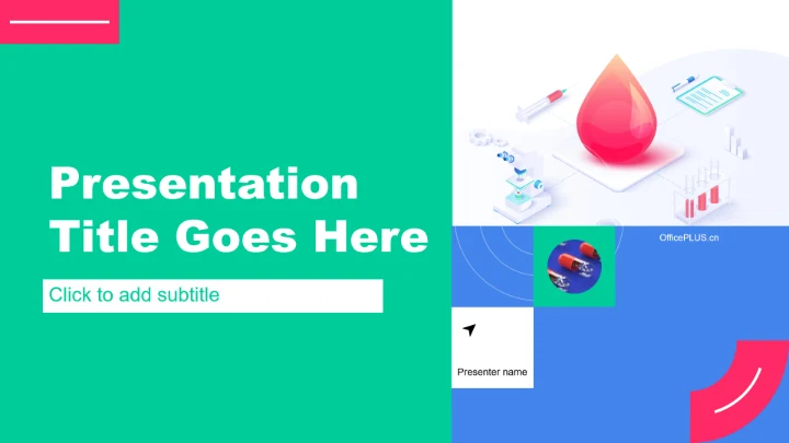 绿色微立体智慧医疗通用PPT主题