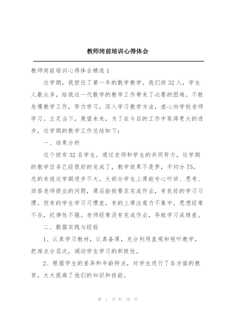 教师岗前培训心得体会.docx