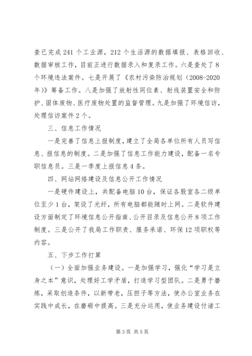 县环保局办公室有关工作情况报告.docx