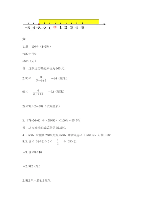 小学六年级下册数学摸底考试题含答案（模拟题）.docx