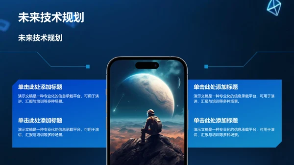 蓝色科技风年度工作总结PPT