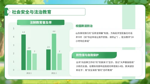 绿色卡通风学生安全教育宣传教育PPT