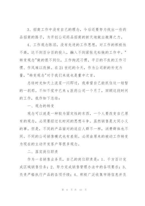 药品销售员个人工作总结与计划.docx