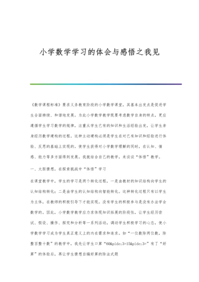 小学数学学习的体会与感悟之我见.docx