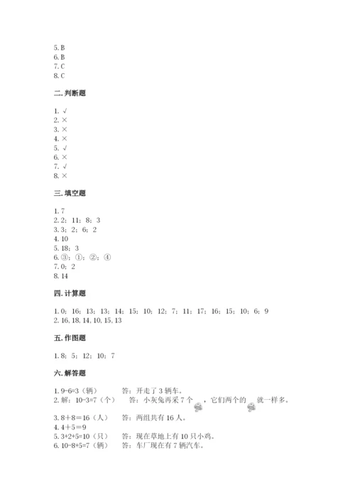 一年级上册数学期末测试卷（易错题）word版.docx