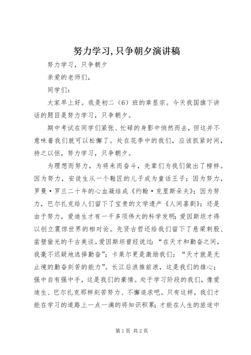 努力学习,只争朝夕演讲稿 (3).docx