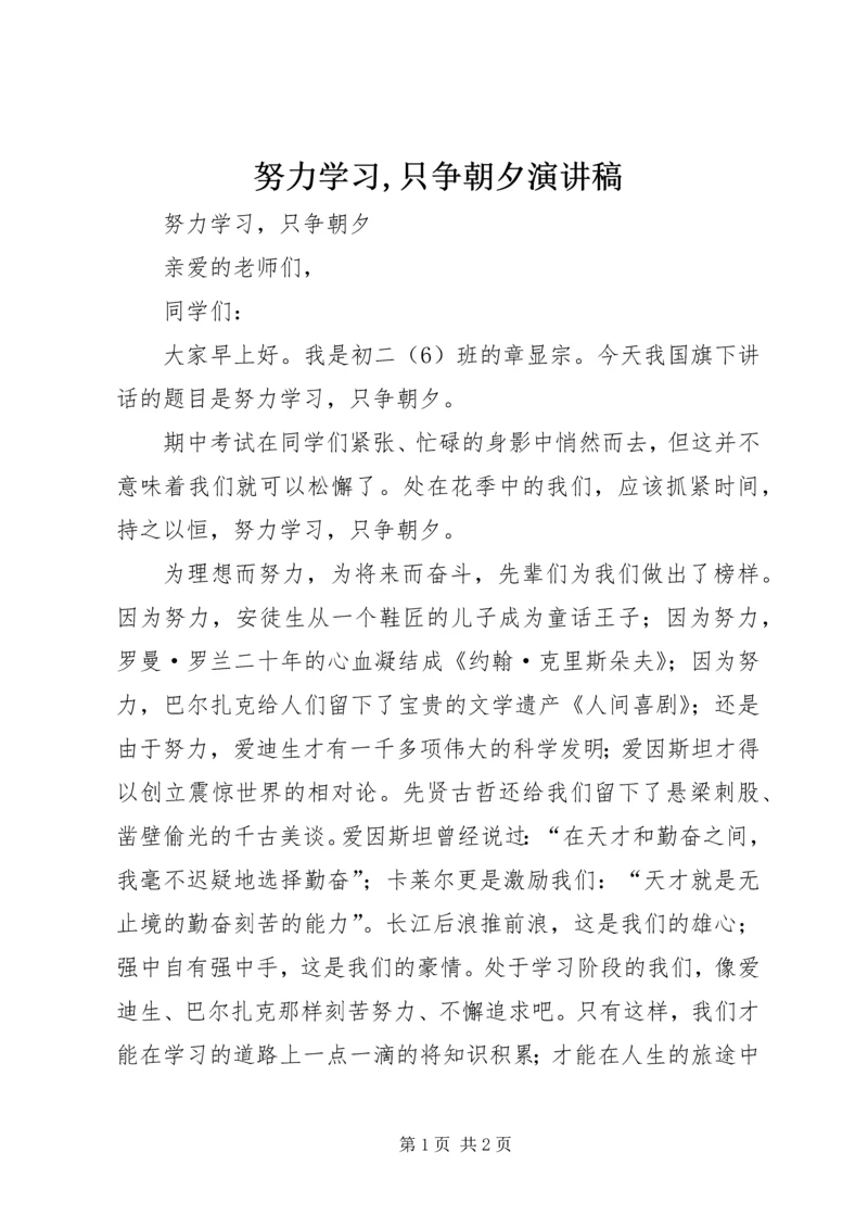 努力学习,只争朝夕演讲稿 (3).docx