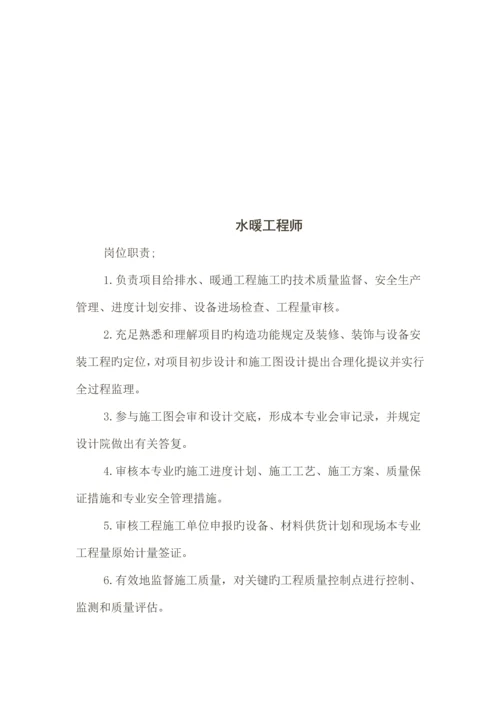 工程部部门岗位职责管理制度.docx