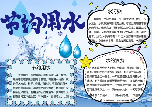 节约用水word小报