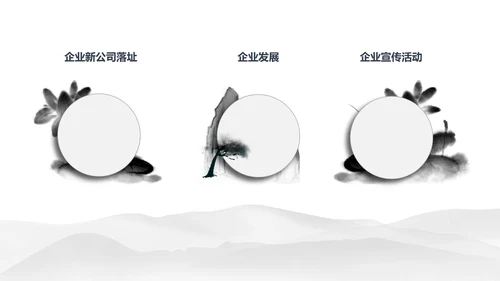 白色中国风水墨职场商务总结汇报PPT模板