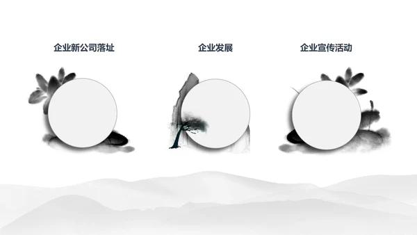 白色中国风水墨职场商务总结汇报PPT模板